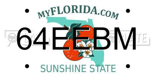 64EEBM Florida License Plate