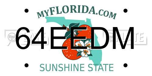 64EEDM Florida License Plate