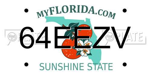 64EEZV Florida License Plate