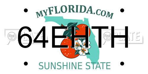 64EHTH Florida License Plate