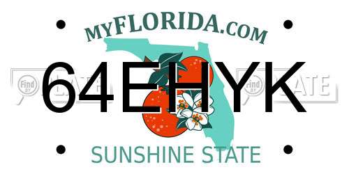 64EHYK Florida License Plate