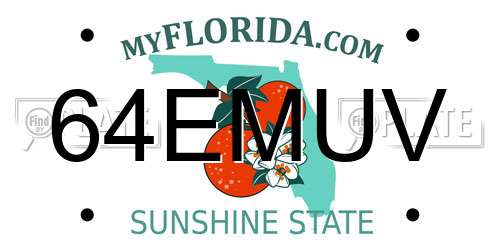 64EMUV Florida License Plate