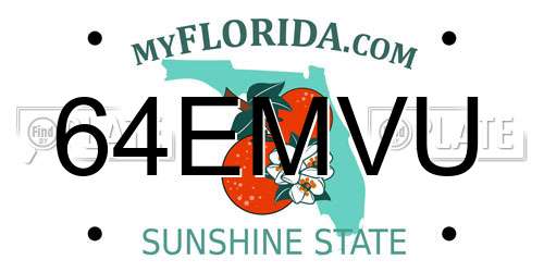 64EMVU Florida License Plate