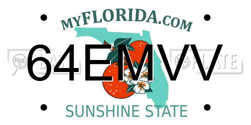 64EMVV Florida License Plate