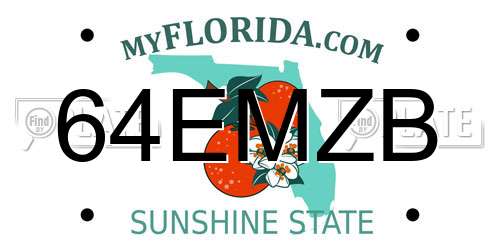 64EMZB Florida License Plate