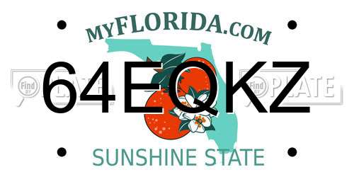64EQKZ Florida License Plate