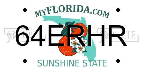 64ERHR Florida License Plate
