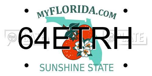 64ETRH Florida License Plate