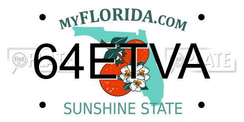 64ETVA Florida License Plate
