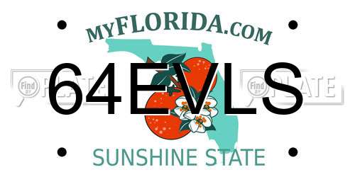 64EVLS Florida License Plate