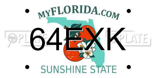 64EXK Florida License Plate