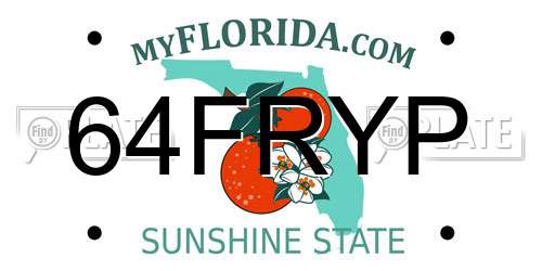 64FRYP Florida License Plate