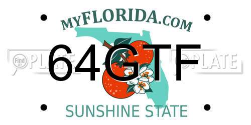 64GTF Florida License Plate