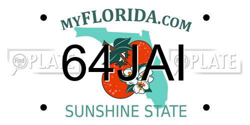 64JAI Florida License Plate