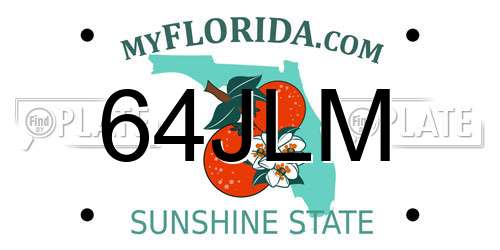 64JLM Florida License Plate