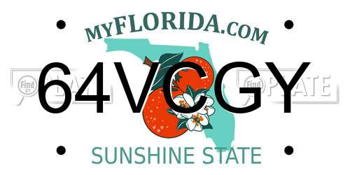 64VCGY Florida License Plate
