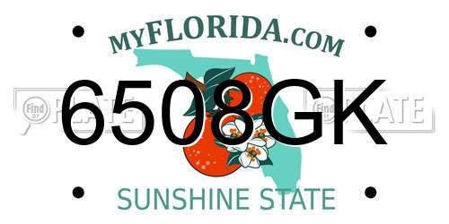 6508GK Florida License Plate