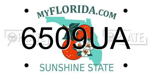 6509UA Florida License Plate