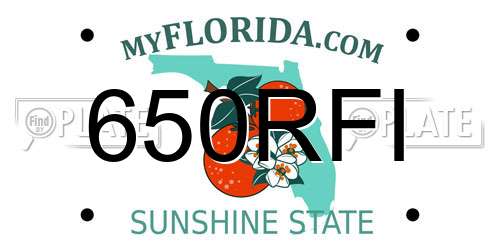 650RFI Florida License Plate