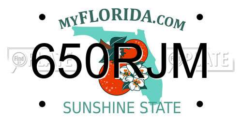 650RJM Florida License Plate