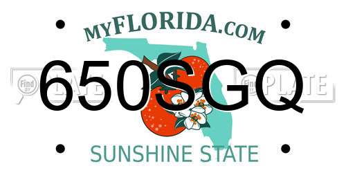 650SGQ Florida License Plate
