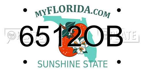 6512OB Florida License Plate