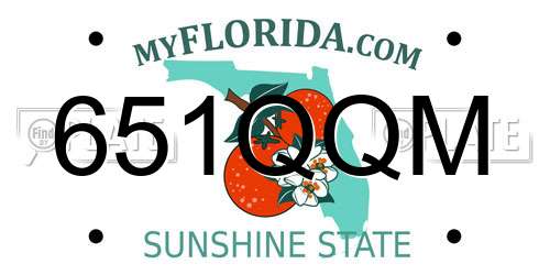 651QQM Florida License Plate