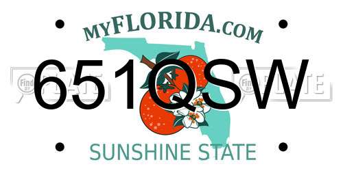 651QSW Florida License Plate
