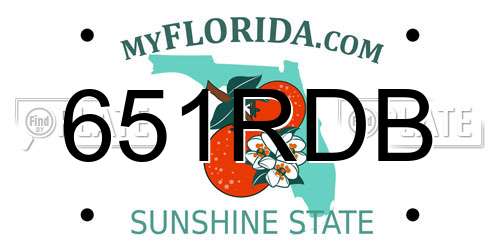 651RDB Florida License Plate
