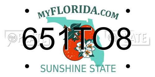 651TO8 Florida License Plate