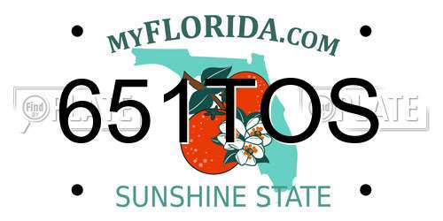 651TOS Florida License Plate