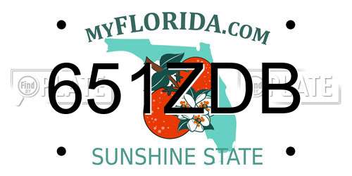 651ZDB Florida License Plate