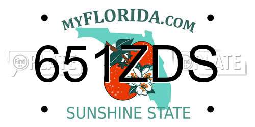 651ZDS Florida License Plate