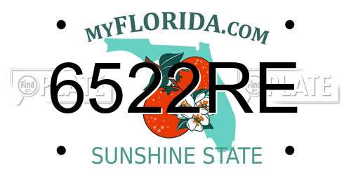 6522RE Florida License Plate