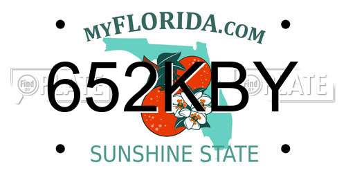 652KBY Florida License Plate