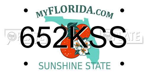 652KSS Florida License Plate