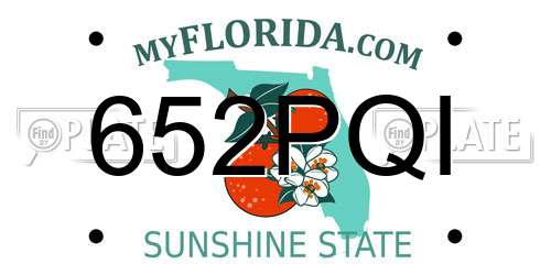 652PQI Florida License Plate