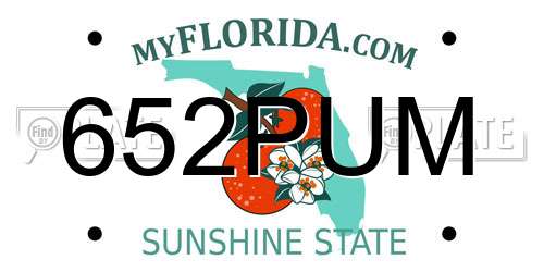 652PUM Florida License Plate
