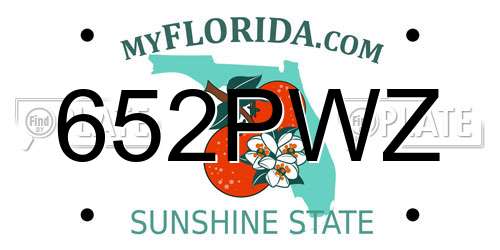 652PWZ Florida License Plate