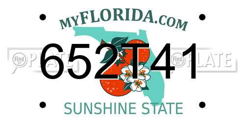 652T41 Florida License Plate