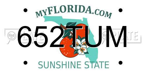 652TUM Florida License Plate