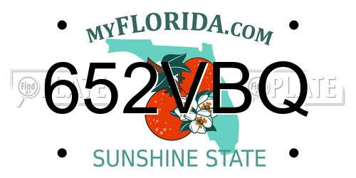 652VBQ Florida License Plate
