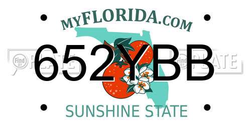 652YBB Florida License Plate