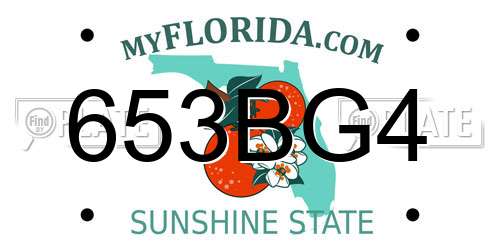 653BG4 Florida License Plate