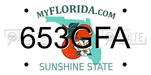 653GFA Florida License Plate