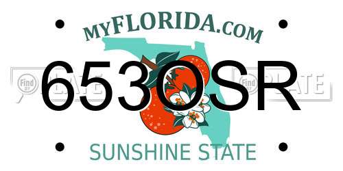 653OSR Florida License Plate