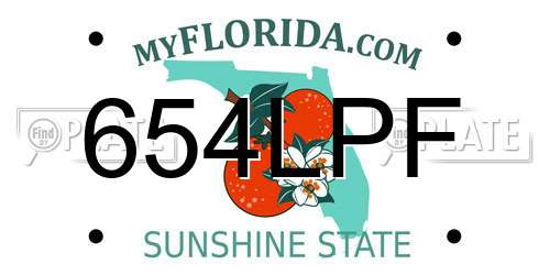 654LPF Florida License Plate