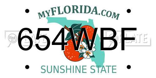 654WBF Florida License Plate