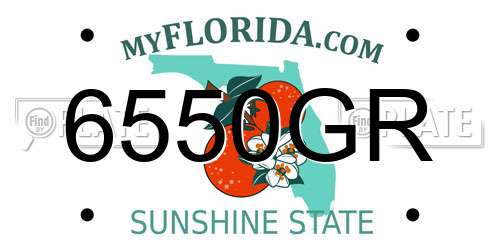 6550GR Florida License Plate