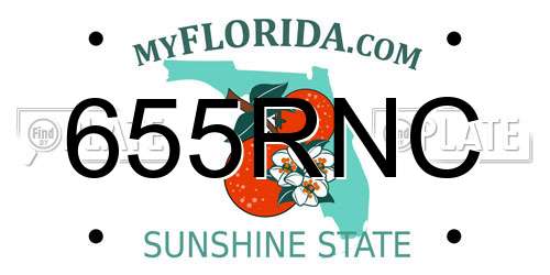 655RNC Florida License Plate